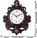 Analog Wall Clock  (Brown, With Glass)